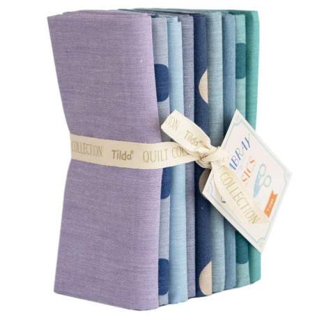 Tilda Creating Memories, Summer and Ocean Blues, 9 Fat Quarter Chambray Tilda Fabrics - 1