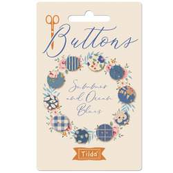 Tilda Creating Memories, Summer and Ocean Blues, 10 Bottoni da 10 - 12 mm Tilda Fabrics - 1
