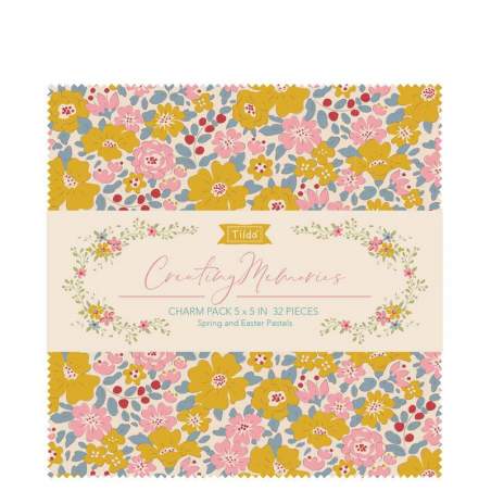 Tilda Creating Memories, Spring & Easter Pastels, CharmPack 32 Quadrati Tilda Fabrics - 1