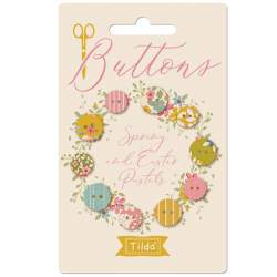 Tilda Creating Memories, Spring & Easter Pastels, 10 Bottoni da 10 - 12 mm Tilda Fabrics - 1