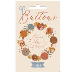 Tilda Creating Memories, Autumn Thanksgiving Halloween, 10 Bottoni da 10 - 12 mm Tilda Fabrics - 1