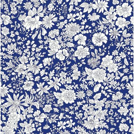 Emily Belle Jewel Tones Sapphire, Tessuto Blu Zaffiro con piccoli fiori azzurri - Liberty Quilting Liberty Fabrics - 1
