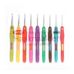 Set de 9 Ganchillos de Aluminio con mangos blandos de 2 a 6 mm - Opry