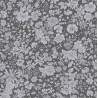 Emily Belle Neutrals Charcoal, tessuto Grigio Carbone con piccoli fiori bianchi - Liberty Quilting