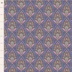 Tilda Sanctuary Adina Eggplant, Tessuto Blu Melanzana con pois e fiori