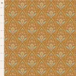 Tilda Sanctuary Adina Ochre, Tessuto Ocra con pois e fiori Tilda Fabrics - 1