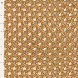Tilda Sanctuary Cottonfield Ochre, Tessuto Ocra con fiori di cotone