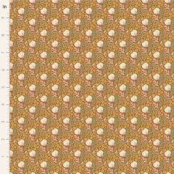 Tilda Sanctuary Cottonfield Ochre, Tessuto Ocra con fiori di cotone Tilda Fabrics - 1