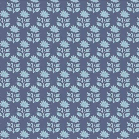 Tilda Sanctuary Mira Blue, Tessuto Blu con fiori tono su tono