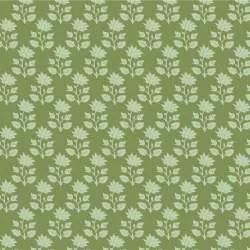 Tilda Sanctuary Mira Moss, Tessuto Verde Muschio con fiori tono su tono Tilda Fabrics - 1