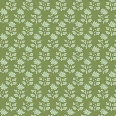 Tilda Sanctuary Mira Moss, Tessuto Verde Muschio con fiori tono su tono Tilda Fabrics - 1