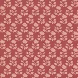 Tilda Sanctuary Mira Rhubarb, Tessuto Rosso Rabarbaro con fiori tono su tono Tilda Fabrics - 1