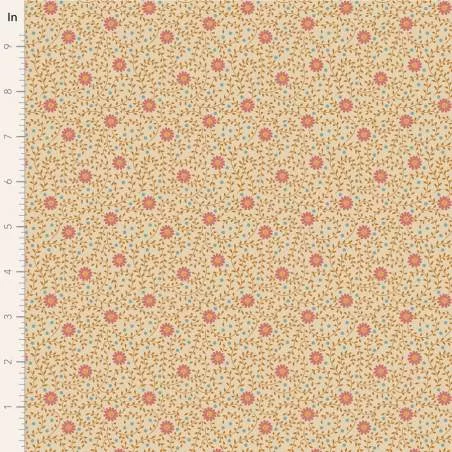 Tilda Sanctuary Daisydream Tan, Tessuto Beige con piccole Margherite Rosa Tilda Fabrics - 1