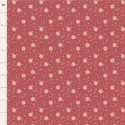 Tilda Sanctuary Daisydream Rhubarb, Tessuto Rosso Rabarbaro con piccole Margherite