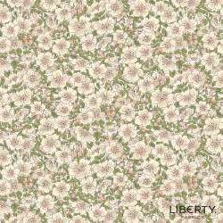 Tree of Life Dina Blossom Woodland Pastels, Tessuto Verde con Fioritura - Lyberty Fabrics Liberty Fabrics - 1