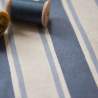 Tessuto misto Lino/Cotone naturale con righe blu - h 150 cm - Yuwa Live Life