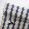 Tessuto misto Lino/Cotone naturale con righe blu - h 150 cm - Yuwa Live Life