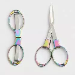 KnitPro, Rainbow Folding Scissors, Forbici da Ricamo Iridescenti e Pieghevoli
