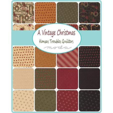 Pacchetto di 34 Fat Quarter da 45 x 55 cm di Natale - A Vintage Christmas, Moda Fabrics