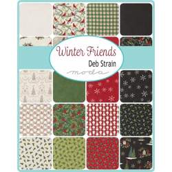 Pacchetto di 32 Fat Quarter da 45 x 55 cm Invernali - Winter Friends, Moda Fabrics