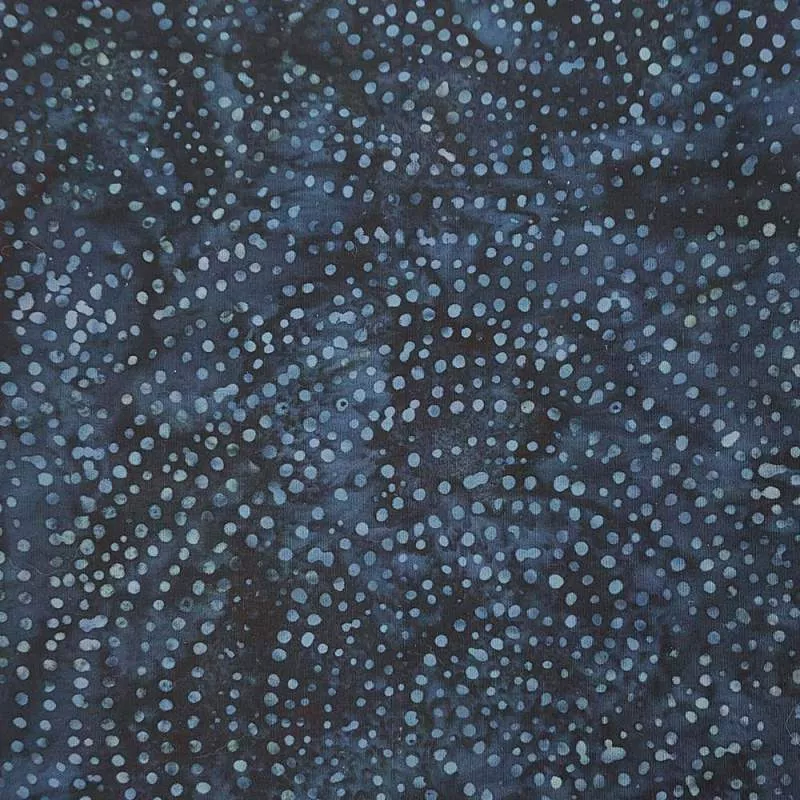 Tessuto Batik blu polvere con pois a cerchi concentrici Roberta De Marchi - 1