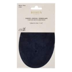 Bohin, Toppe Termoadesive Ovali Scamosciate 9,5 x 14 cm, Blu Marine Bohin - 3