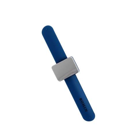 Puntaspilli magnetico da polso con braccialetto in silicone - blu