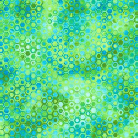 Phantasma Lime, tessuto verde Lime con esagoni - Robert Kaufman Robert Kaufman - 1