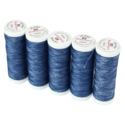 Set di 5 filati per Jeans da 150m, Blu 4021 - Ackermann Jeans 80