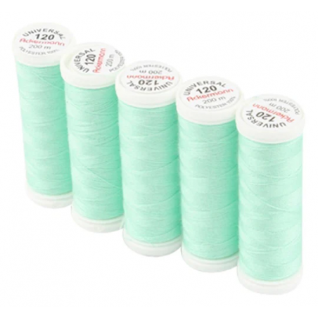 Set di 5 filati per cucire da 200m, Acquamarina 8051 - Ackermann Universal 120