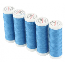 Set di 5 filati per cucire da 200m, Denim 7274 - Ackermann Universal 120