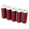 Set di 5 filati per cucire da 200m, Bordeaux 0827 - Ackermann Universal 120