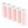 Set di 5 filati per cucire da 200m, Rosa Maialino 0717 - Ackermann Universal 120