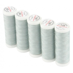 Set di 5 filati per cucire da 200m, Grigio Azzurro 7801 - Ackermann Universal 120