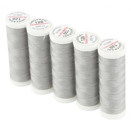 Set di 5 filati per cucire da 200m, Grigio 0784 - Ackermann Universal 120