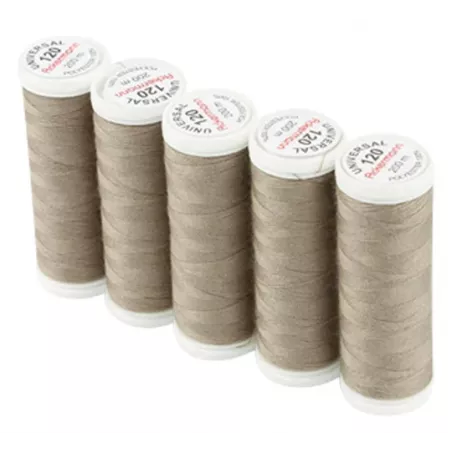 Set di 5 filati per cucire da 200m, Tortora 7741 - Ackermann Universal 120