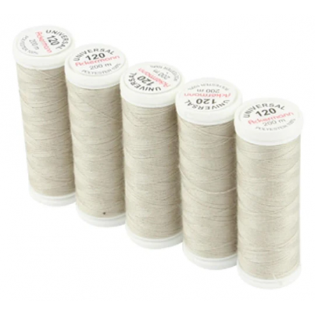 Set di 5 filati per cucire da 200m, Platino 0773 - Ackermann Universal 120