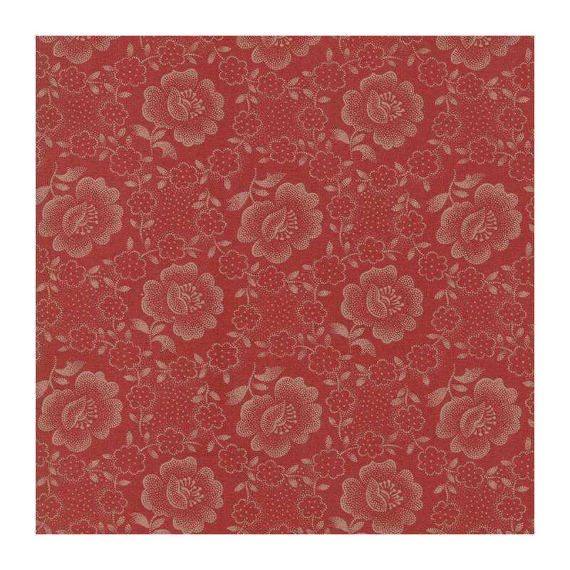 Moda Fabrics, Jo's Shirtings collection- Tessuto Fondo Rosso Carminio con fiori stilizzati Moda Fabrics - 1