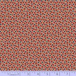 Marcus Fabrics, Indigo & Madder- Tessuto Fondo Beige con Pallini rossi