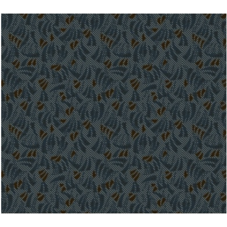 Windham Fabrics, Kindred Spirits Collection, di Jill Shaulis- Tessuto Azzurro Denim con piccoli disegni azzurri e marrone