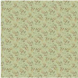 Andover Fabrics, Lily of the Valley Mint, Collezione Bed of Roses di Edyta Sitar - Tessuto Verde Menta con rametti fioriti