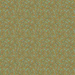 Andover Fabrics, Crystal Farm, Collezione Vines and Berries di Edyta Sitar - Tessuto Verde con rametti e bacche arancio