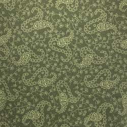 Andover Fabrics, Green Paisley, Collezione Edison di Kathy Hall - Tessuto Verde con motivi Pasley fioriti