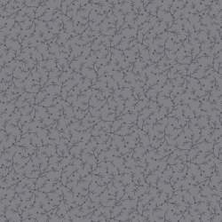 Emma 108 Quilt Backing Grey, Tessuto grigio con piccoli rametti scuri