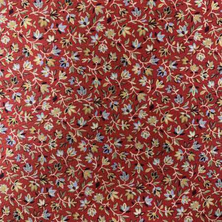 Windham Fabrics, Small Leaves Red, collezione Tara di Nancy Gere, Tessuto rosso con piccole foglie