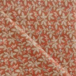 Moda Fabrics, Cooper Red, collezione Ladies' Legacy di Barbara Brackman, Tessuto rosso con foglie e fiori Moda Fabrics - 1