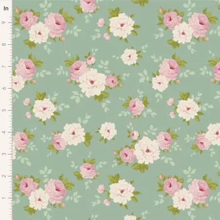 Tilda Sunday Brunch, Pernille Teal Tilda Fabrics - 1