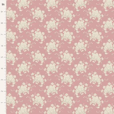 Tilda Sunday Brunch, White Flower Pink Tilda Fabrics - 1