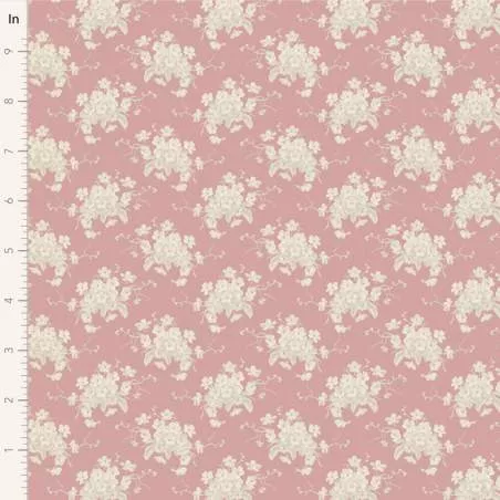 Tilda Sunday Brunch, White Flower Pink Tilda Fabrics - 1