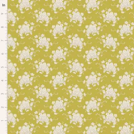 Tilda Sunday Brunch, White Flower Sour Yellow Tilda Fabrics - 1